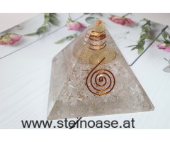 Orgonit Pyramide: Bergkristall & Blume des Lebens & Spirale & Herkimer Diamant